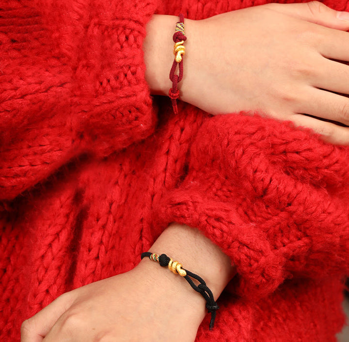 Buddha Stones 999 Złoty Rok Węża Projekt Ręcznie Robiona Bransoletka Ochronna Szczęścia Lina Pleciona - image 20