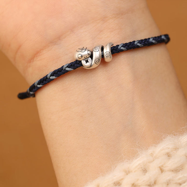 Buddha Stones 999 Srebro Sterling Rok Węża Ręcznie Robiona Miedziana Moneta Ochrona Bransoletka Pleciona - image 16