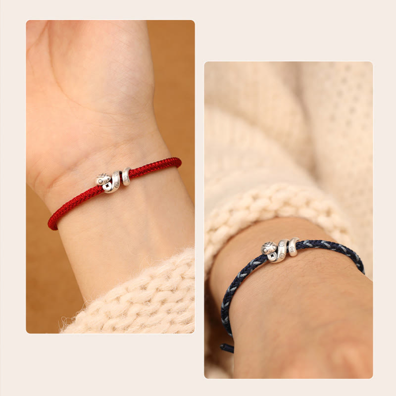 Buddha Stones 999 Srebro Sterling Rok Węża Ręcznie Robiona Miedziana Moneta Ochrona Bransoletka Pleciona - image 4