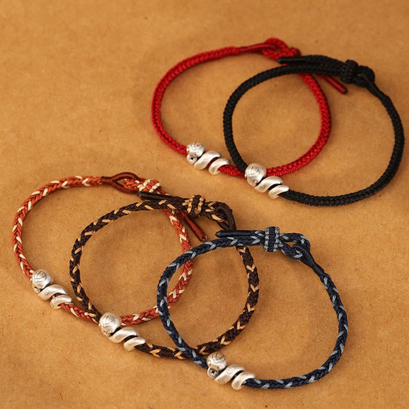 Buddha Stones 999 Srebro Sterling Rok Węża Ręcznie Robiona Miedziana Moneta Ochrona Bransoletka Pleciona - image 19