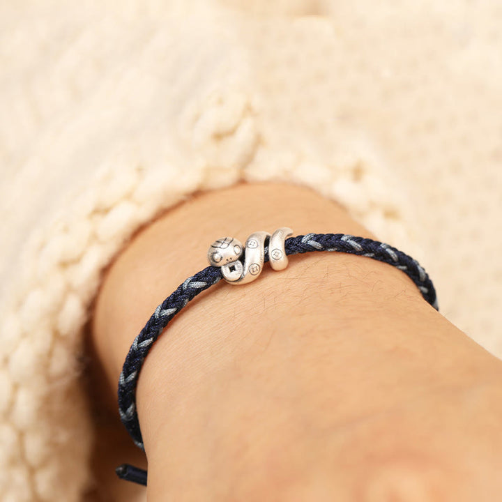 Buddha Stones 999 Srebro Sterling Rok Węża Ręcznie Robiona Miedziana Moneta Ochrona Bransoletka Pleciona - image 15