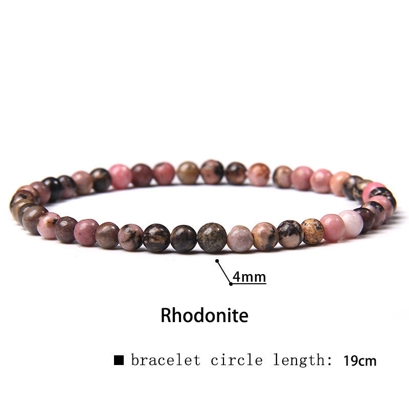 Buddha Stones 4mm Różnorodne Kamienne Kryształowe Mini Koraliki Bransoletka Uzdrawiająca