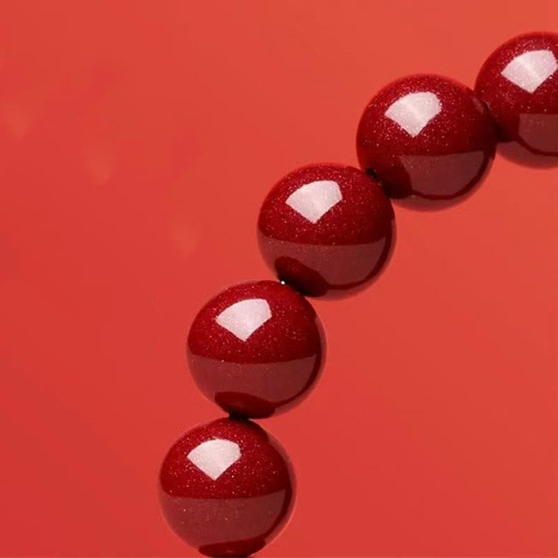 Buddha Stones Cynobrowe Koraliki Hetian Jade Bransoletka Błogosławieństwa Roku Węża