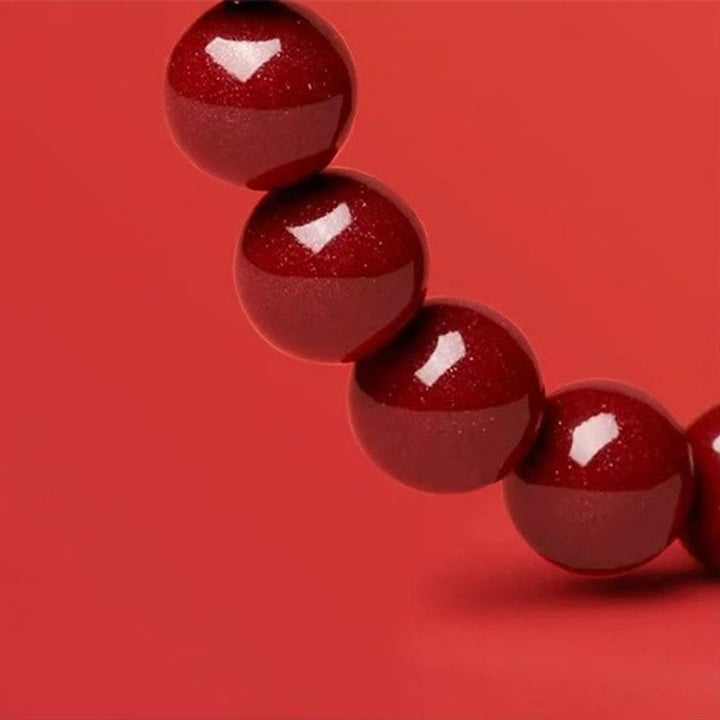 Buddha Stones Cynobrowe Koraliki Hetian Jade Bransoletka Błogosławieństwa Roku Węża