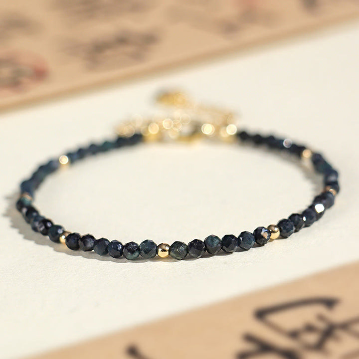 Bransoletka z Buddha Stones , indykolitu, turmalinu i miedzi, koraliki mądrości