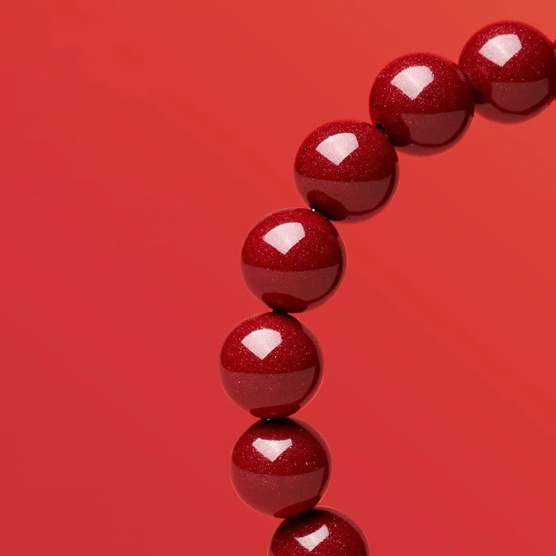 Buddha Stones Cynobrowe Koraliki Hetian Jade Bransoletka Błogosławieństwa Roku Węża