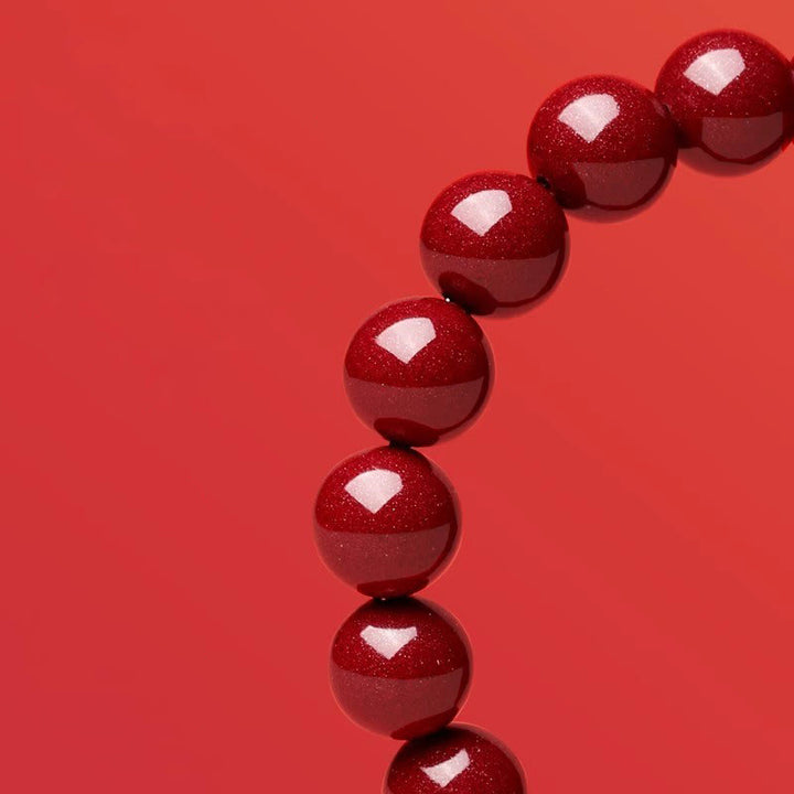 Buddha Stones Cynobrowe Koraliki Hetian Jade Bransoletka Błogosławieństwa Roku Węża