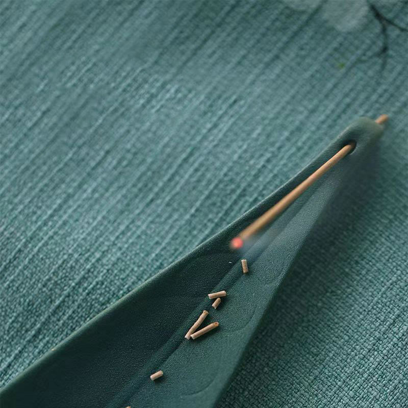 Buddha Stones Liść Wierzby Uzdrawiająca Ceramiczna Kadzielnica Dekoracja