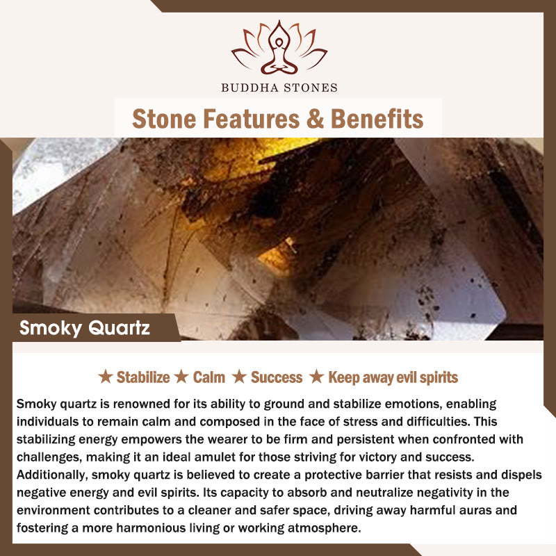 Bransoletka szczęścia Buddha Stones Citrine Topaz Smoky Quartz Tiger Eye