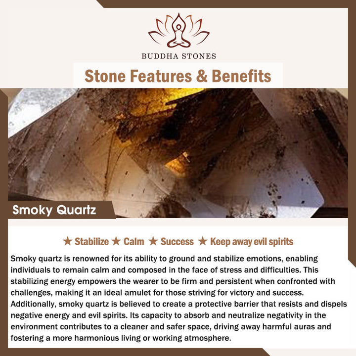 Bransoletka szczęścia Buddha Stones Citrine Topaz Smoky Quartz Tiger Eye