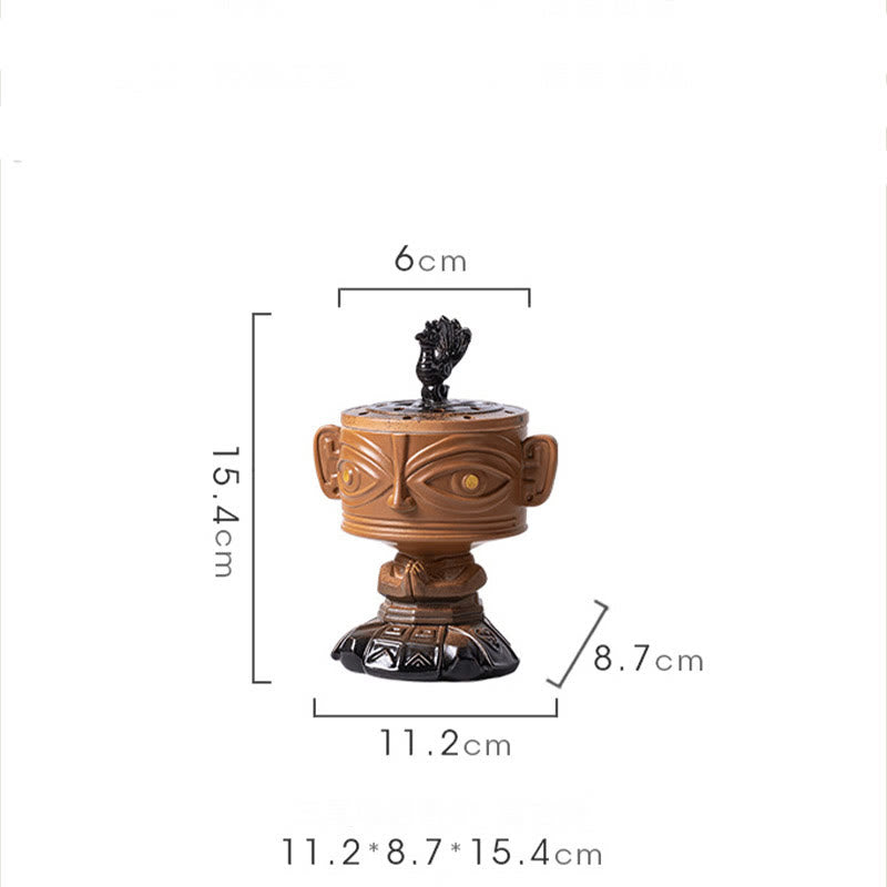Buddha Stones Sanxingdui Uzdrawiająca ceramiczna kadzielnica Dekoracja biurka