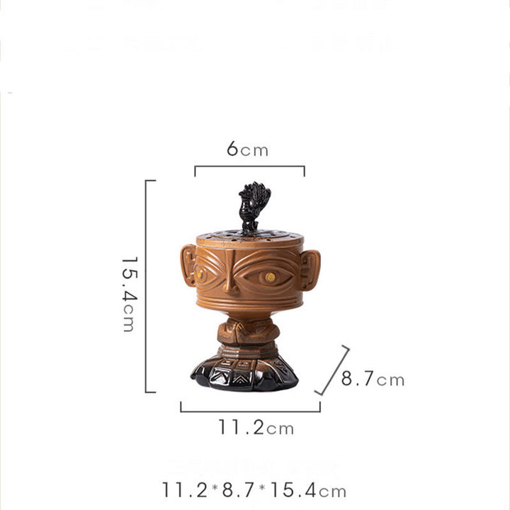 Buddha Stones Sanxingdui Uzdrawiająca ceramiczna kadzielnica Dekoracja biurka