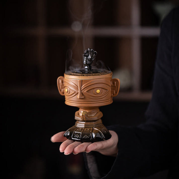 Buddha Stones Sanxingdui Uzdrawiająca ceramiczna kadzielnica Dekoracja biurka