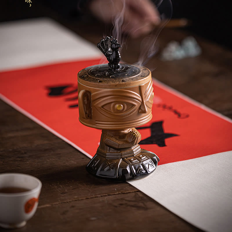 Buddha Stones Sanxingdui Uzdrawiająca ceramiczna kadzielnica Dekoracja biurka