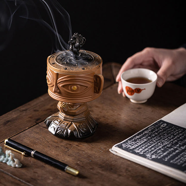 Buddha Stones Sanxingdui Uzdrawiająca ceramiczna kadzielnica Dekoracja biurka