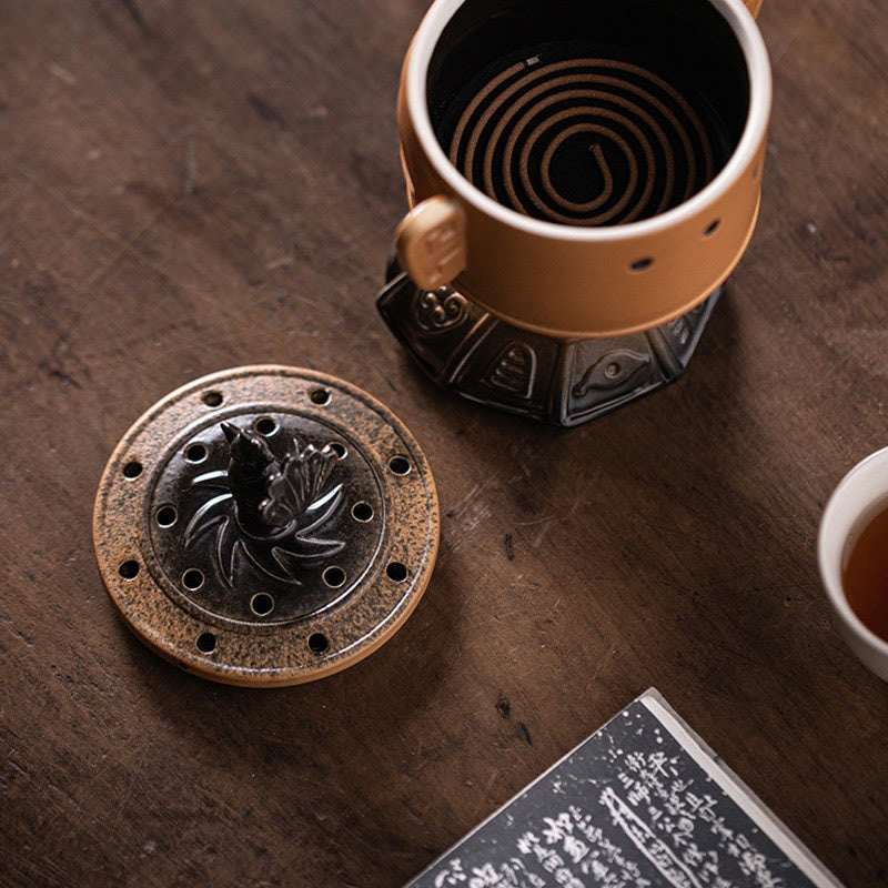 Buddha Stones Sanxingdui Uzdrawiająca ceramiczna kadzielnica Dekoracja biurka