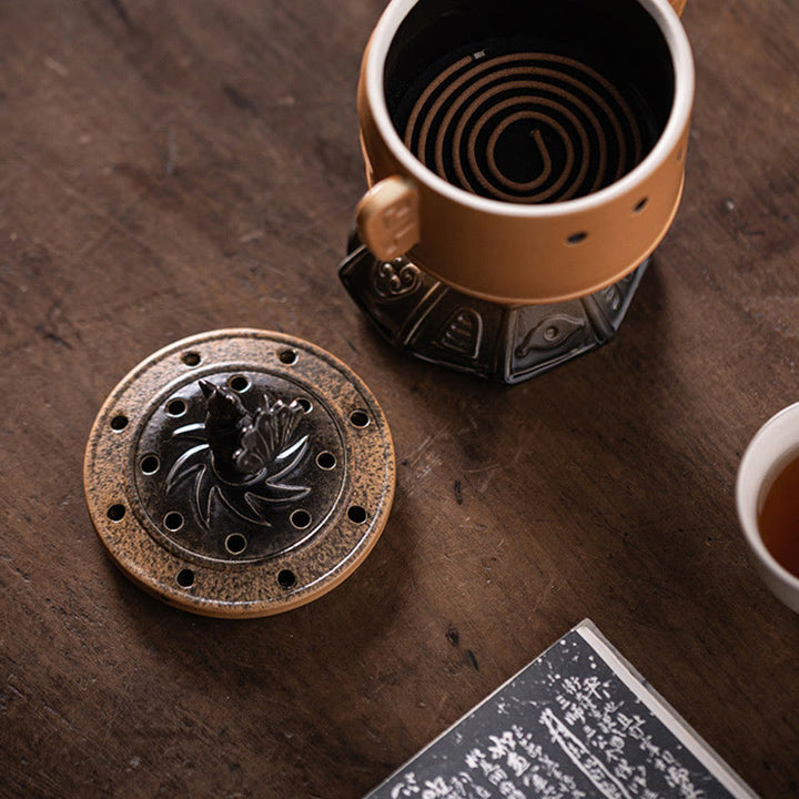 Buddha Stones Sanxingdui Uzdrawiająca ceramiczna kadzielnica Dekoracja biurka