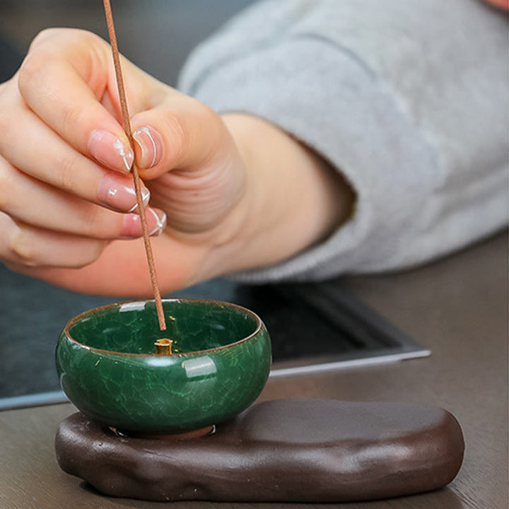 Buddha Stones Tang Dynasty Lady Jedzenie Uzdrawiająca Ceramiczna Kadzielnica Dekoracja Biurka