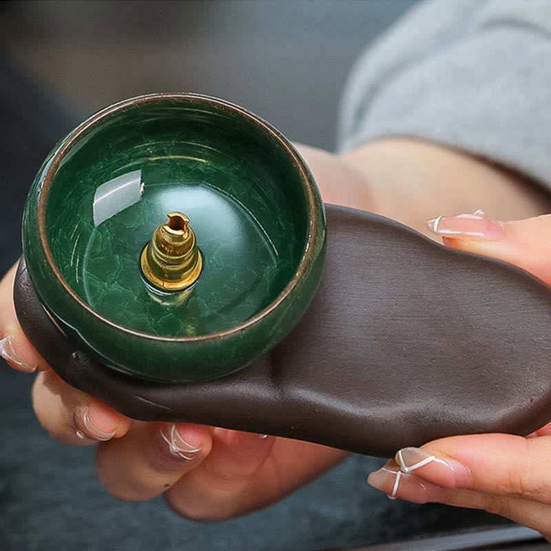 Buddha Stones Tang Dynasty Lady Jedzenie Uzdrawiająca Ceramiczna Kadzielnica Dekoracja Biurka