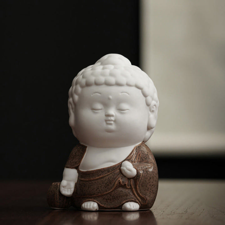Buddha Stones Budda Siedzący Stojący Leżący Ceramiczny Uzdrawiający Kadzielnica Dekoracja Biurka