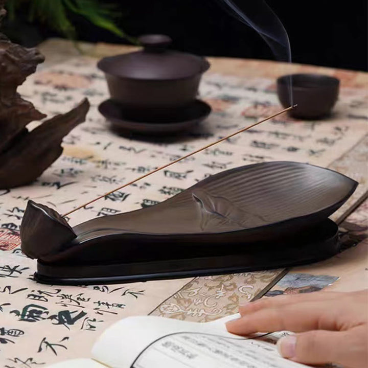 Buddha Stones Lotus Pod Zen Healing Brown Ceramic Stick Kadzidło Dekoracja