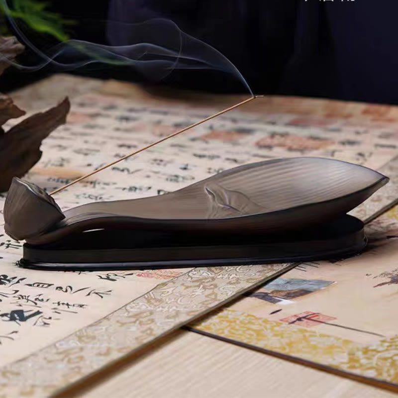 Buddha Stones Lotus Pod Zen Healing Brown Ceramic Stick Kadzidło Dekoracja