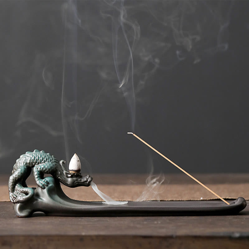 Buddha Stones Księżyc Królik PiXiu Góra Uzdrawiająca Ceramiczna Kadzielnica Dekoracja