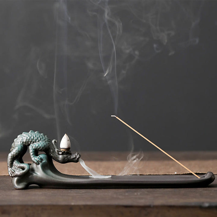 Buddha Stones Księżyc Królik PiXiu Góra Uzdrawiająca Ceramiczna Kadzielnica Dekoracja