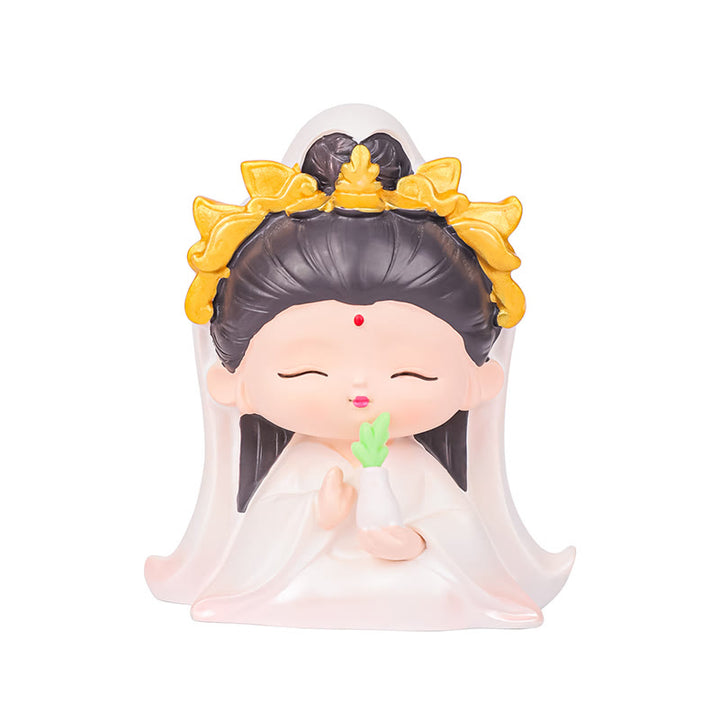 Buddha Stones Medytacja Awalokiteśwara Lotos Chłopiec Dziewczyna Żywica Statua Harmonia Dekoracja Domu