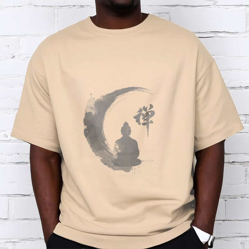 Koszulka z nadrukiem Buddha Stones Buddy Medytujący Budda Wzór Bawełna T-shirt - image 18