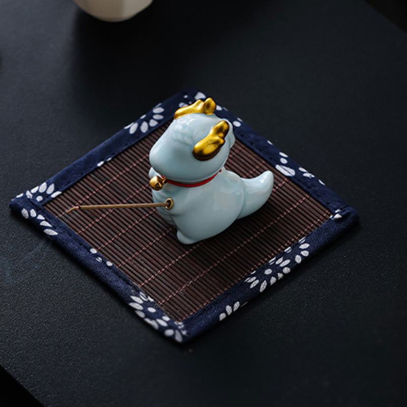 Buddha Stones Dzwon Smoka Uzdrawiający Ceramiczny Kadzielnica Dekoracja Biurka