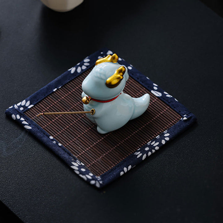 Buddha Stones Dzwon Smoka Uzdrawiający Ceramiczny Kadzielnica Dekoracja Biurka