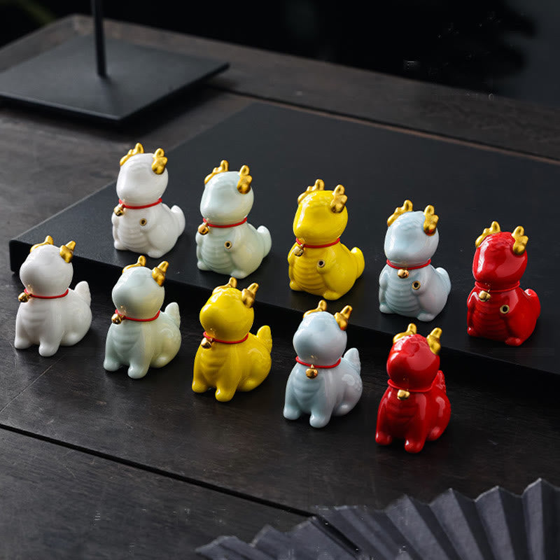 Buddha Stones Dzwon Smoka Uzdrawiający Ceramiczny Kadzielnica Dekoracja Biurka