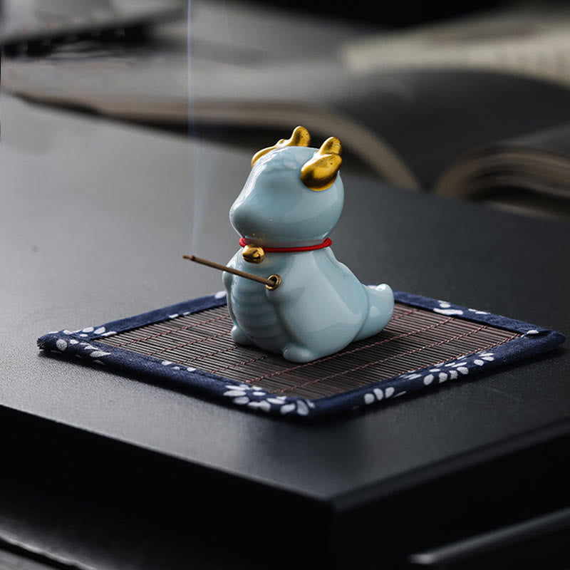 Buddha Stones Dzwon Smoka Uzdrawiający Ceramiczny Kadzielnica Dekoracja Biurka