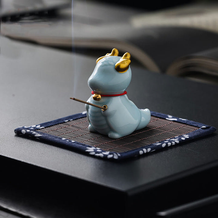 Buddha Stones Dzwon Smoka Uzdrawiający Ceramiczny Kadzielnica Dekoracja Biurka