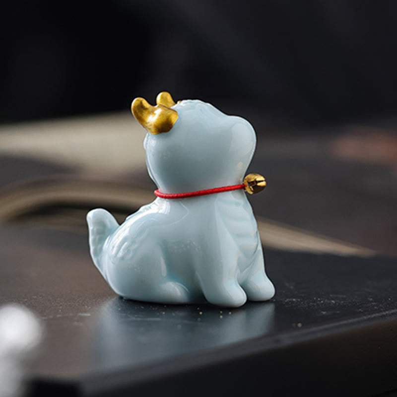 Buddha Stones Dzwon Smoka Uzdrawiający Ceramiczny Kadzielnica Dekoracja Biurka