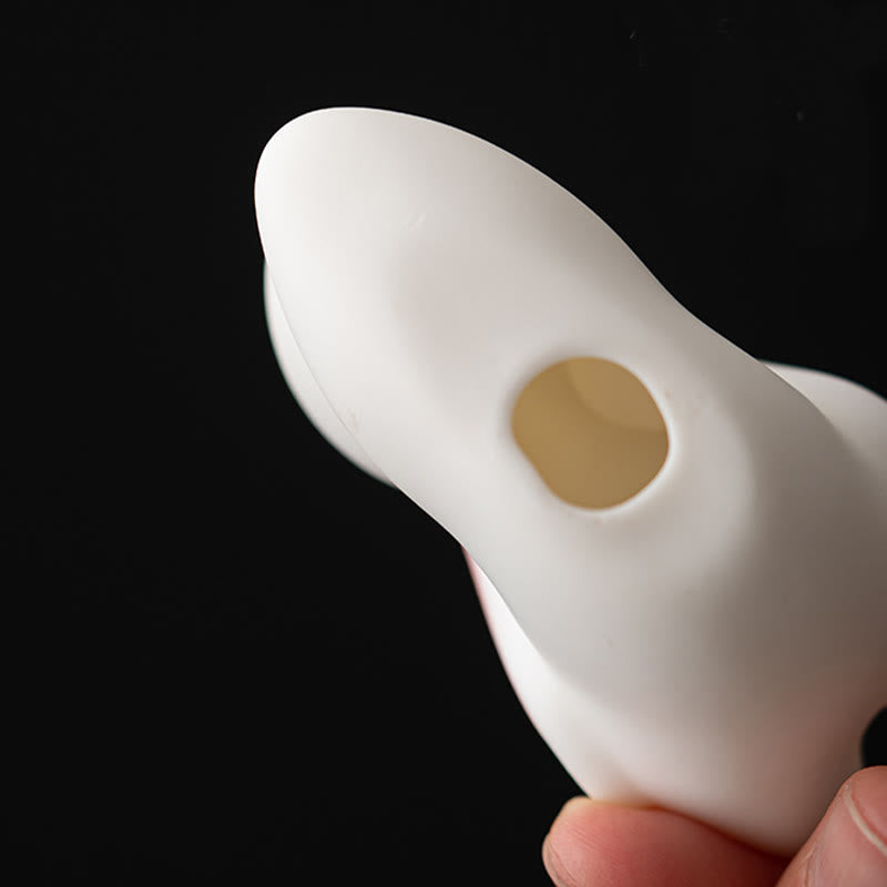 Buddha Stones Latający Królik Bambusowa Mata Uzdrawiająca Ceramiczna Kadzielnica Dekoracja Biurka