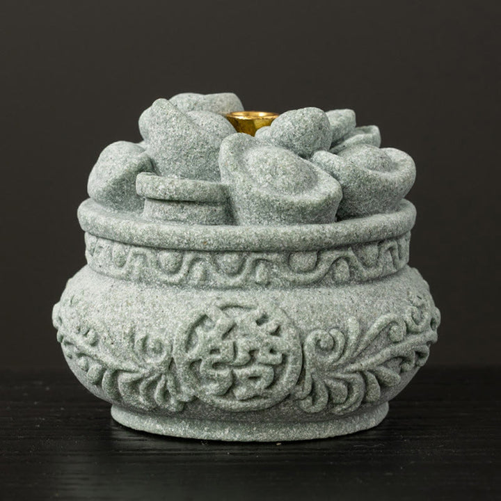 Buddha Stones Chińskie Znaki Fu Ingots Uzdrawiający Kadzielnica Dekoracja Biurka