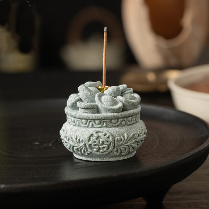 Buddha Stones Chińskie Znaki Fu Ingots Uzdrawiający Kadzielnica Dekoracja Biurka