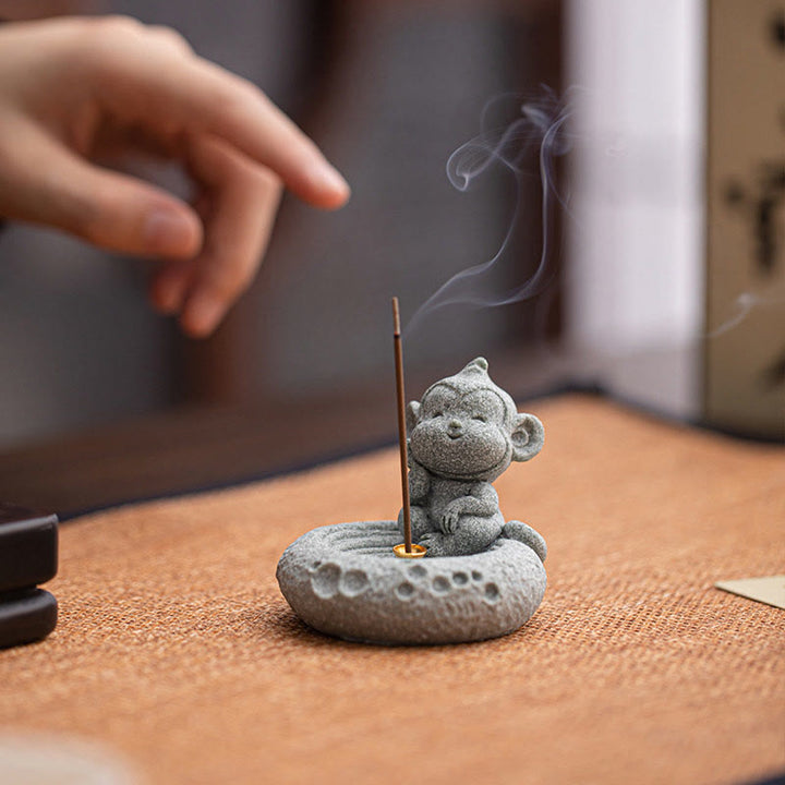 Buddha Stones Chiński Zodiak Uzdrawiający Kadzidło Palnik Dekoracja Biurka