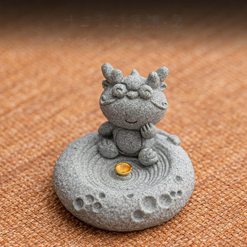 Buddha Stones Chiński Zodiak Uzdrawiający Kadzidło Palnik Dekoracja Biurka