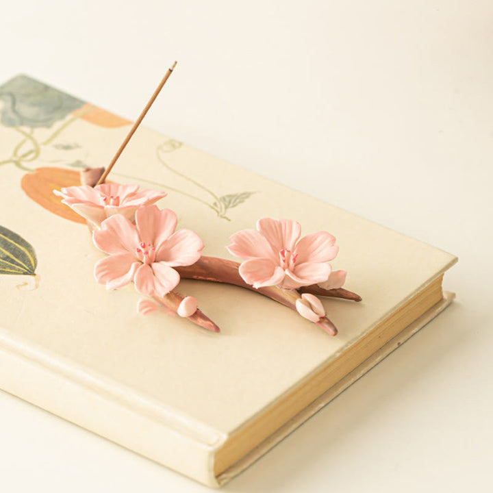 Buddha Stones Kwitnące Gałęzie Śliwki Ceramiczny Uzdrawiający Kadzielnica Dekoracja Biurka