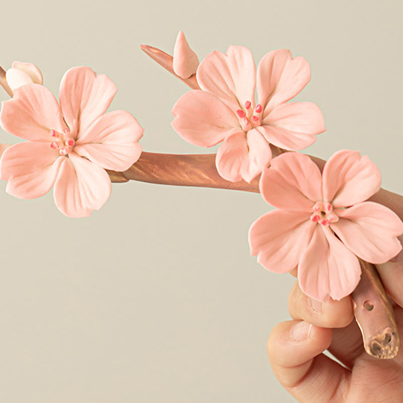 Buddha Stones Kwitnące Gałęzie Śliwki Ceramiczny Uzdrawiający Kadzielnica Dekoracja Biurka