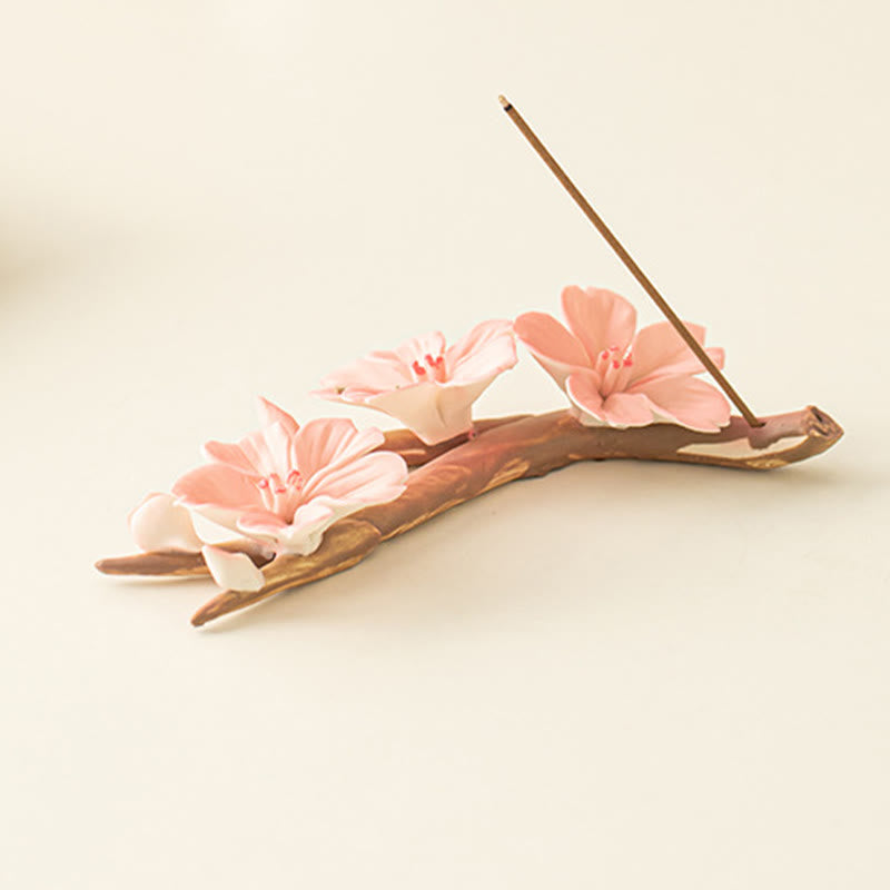 Buddha Stones Kwitnące Gałęzie Śliwki Ceramiczny Uzdrawiający Kadzielnica Dekoracja Biurka