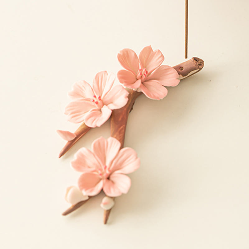 Buddha Stones Kwitnące Gałęzie Śliwki Ceramiczny Uzdrawiający Kadzielnica Dekoracja Biurka