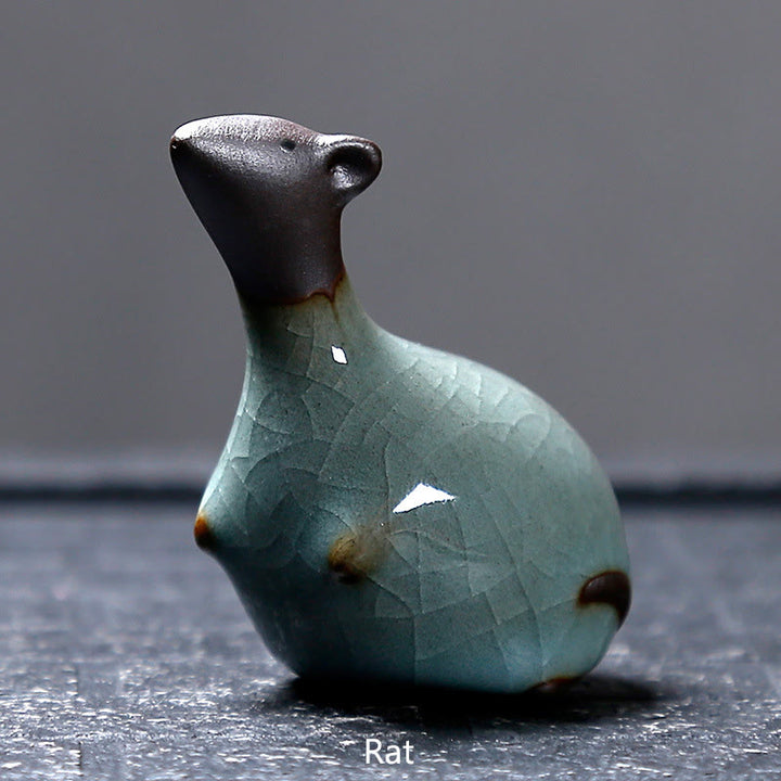 Buddha Stones Chiński Zodiak Ceramiczna Herbata Zwierzę Dom Dekoracja
