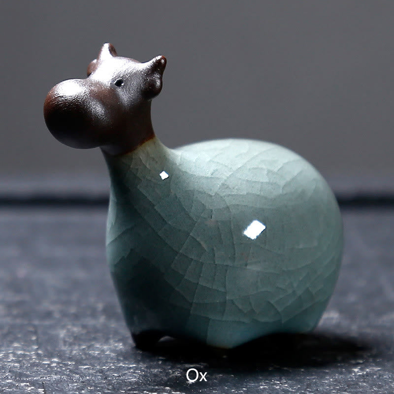 Buddha Stones Chiński Zodiak Ceramiczna Herbata Zwierzę Dom Dekoracja