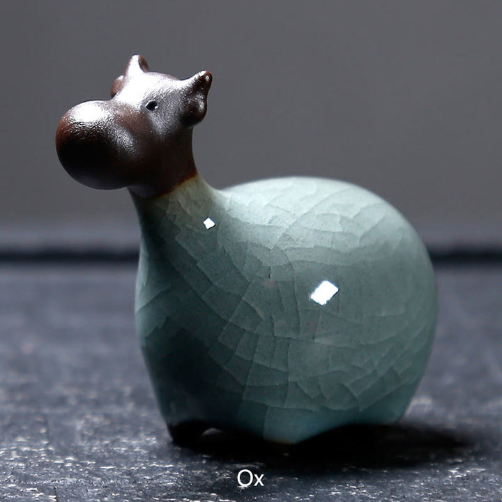 Buddha Stones Chiński Zodiak Ceramiczna Herbata Zwierzę Dom Dekoracja