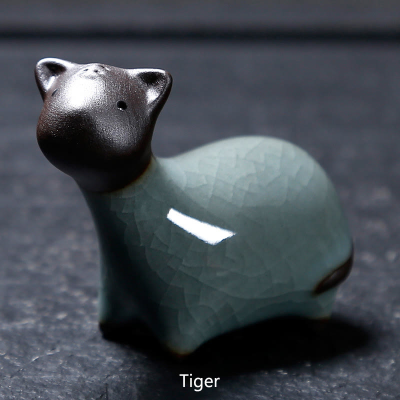 Buddha Stones Chiński Zodiak Ceramiczna Herbata Zwierzę Dom Dekoracja