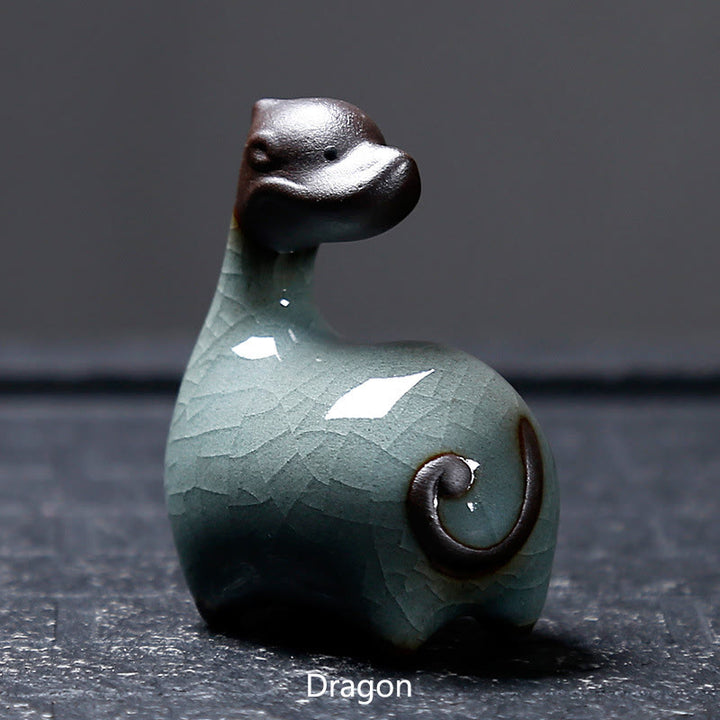 Buddha Stones Chiński Zodiak Ceramiczna Herbata Zwierzę Dom Dekoracja